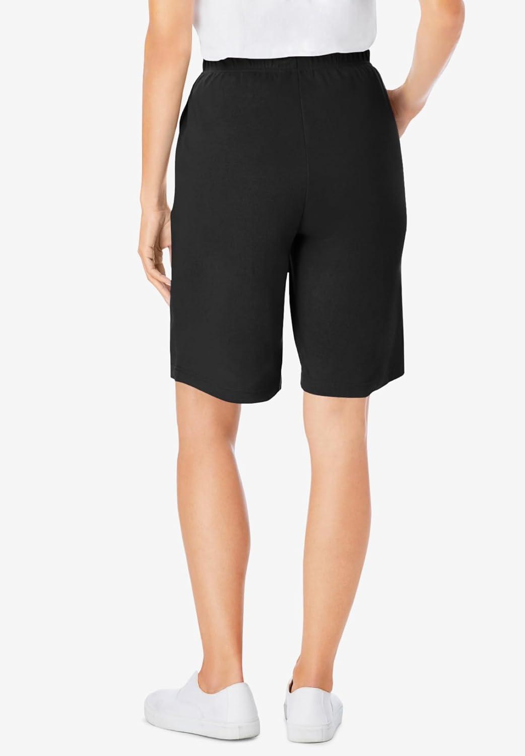 imageWoman Within Plus Size 7Day Knit ShortBlack