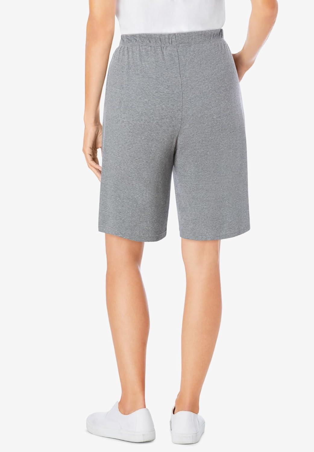 imageWoman Within Plus Size 7Day Knit ShortMedium Heather Grey