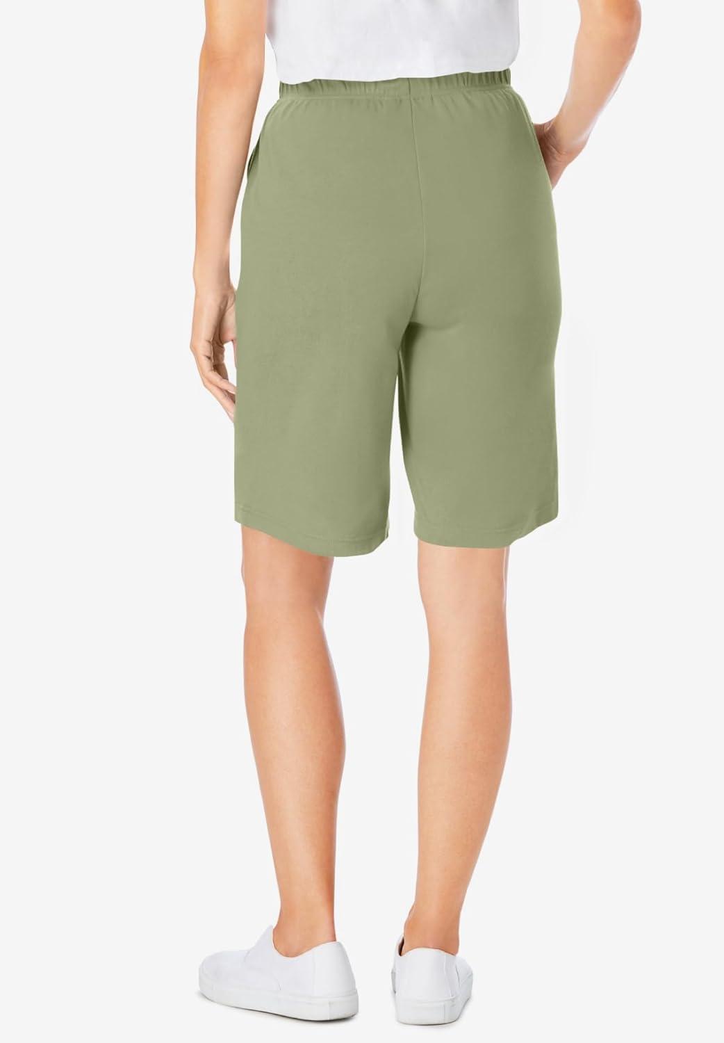 imageWoman Within Plus Size 7Day Knit ShortSage