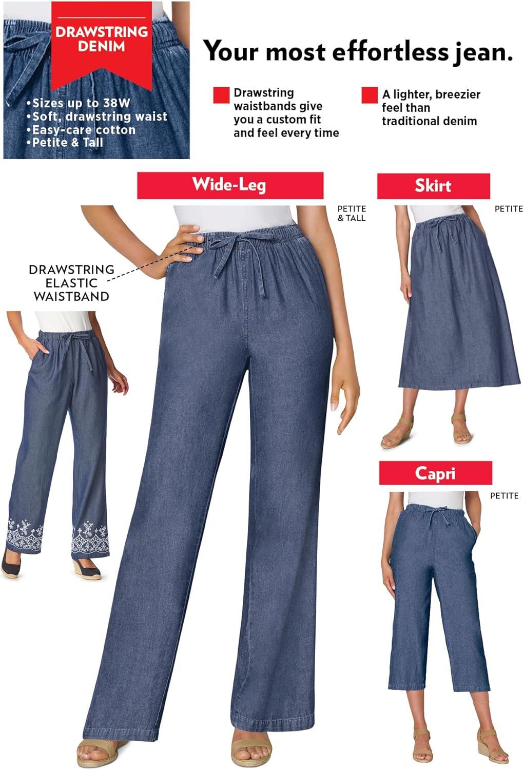 imageWoman Within Plus Size Drawstring Denim CapriNatural Khaki