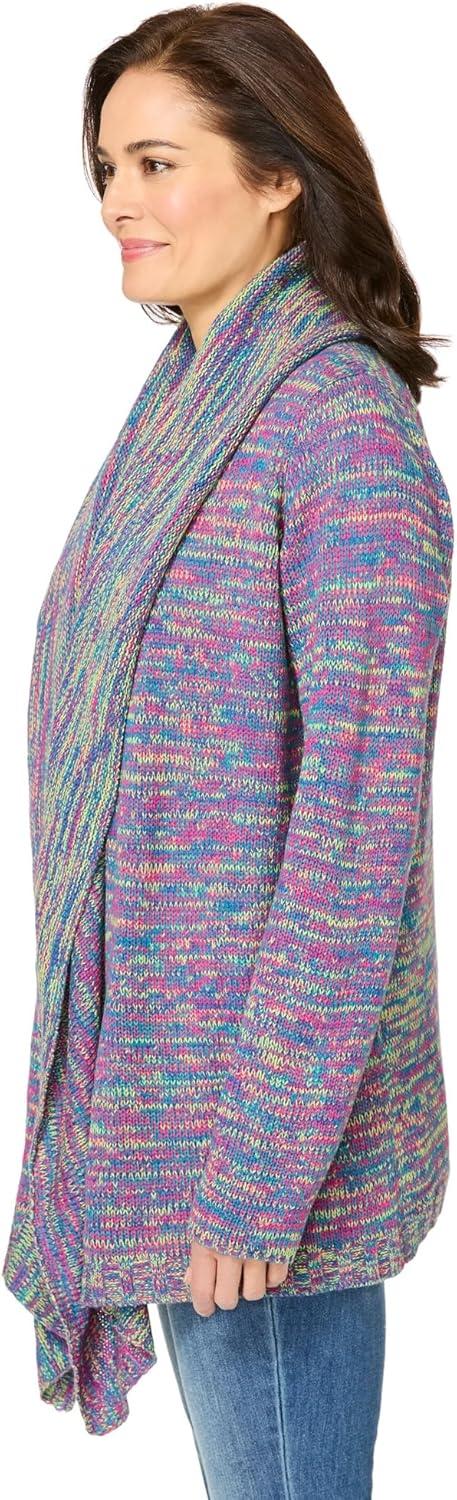 imageWoman Within Plus Size Multi Marled CardiganUltra Blue Space Dye