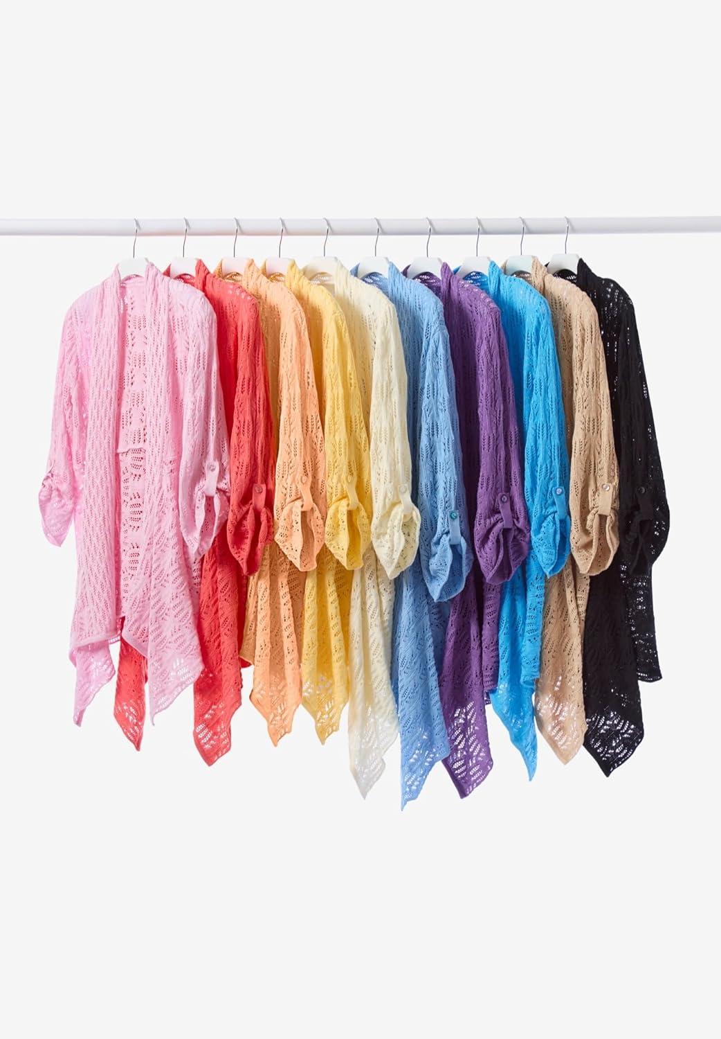 imageWoman Within Plus Size Open Front Pointelle CardiganDeep Teal