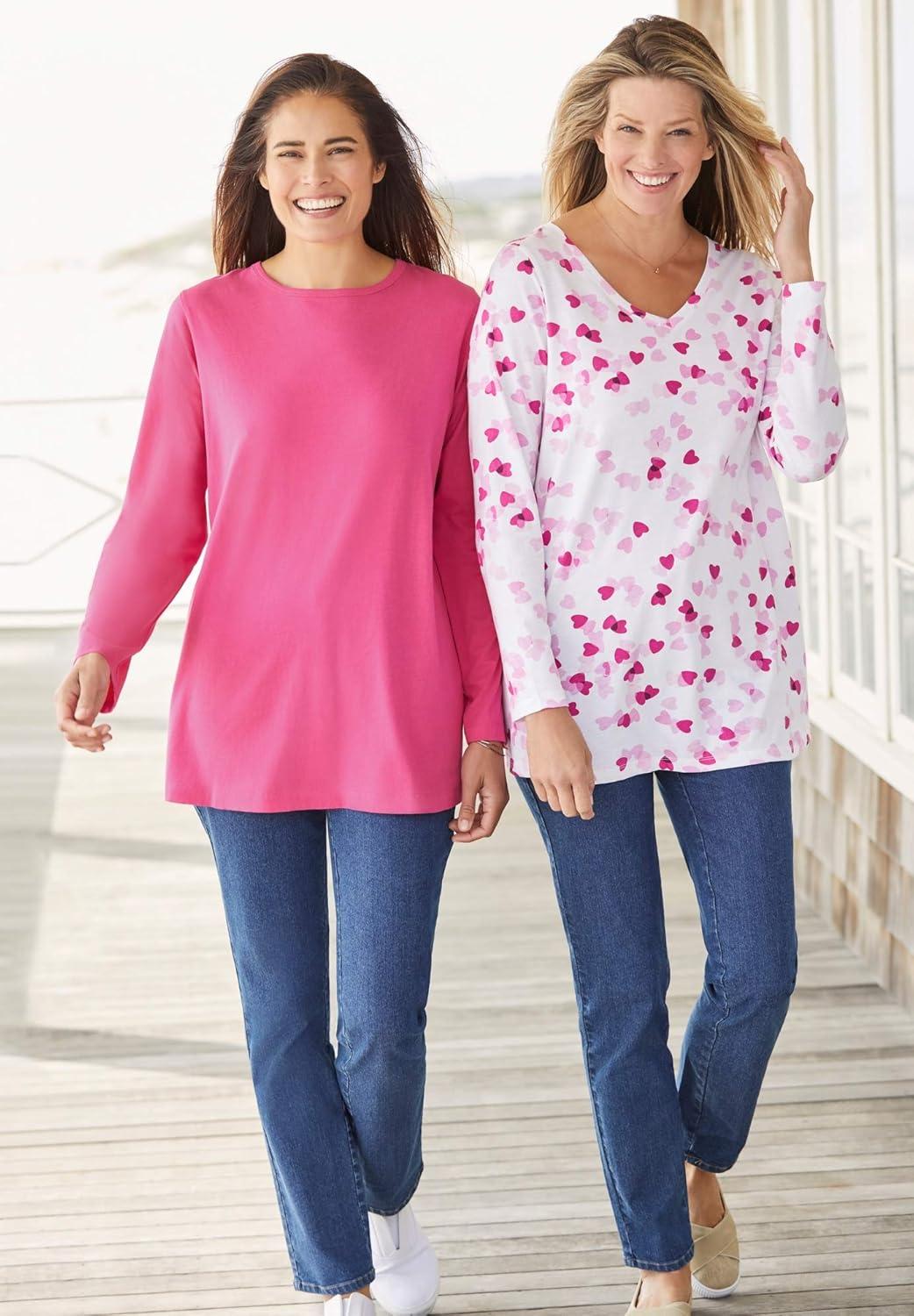 imageWoman Within Plus Size Perfect LongSleeve Crewneck Tee Petite AvailableNavy