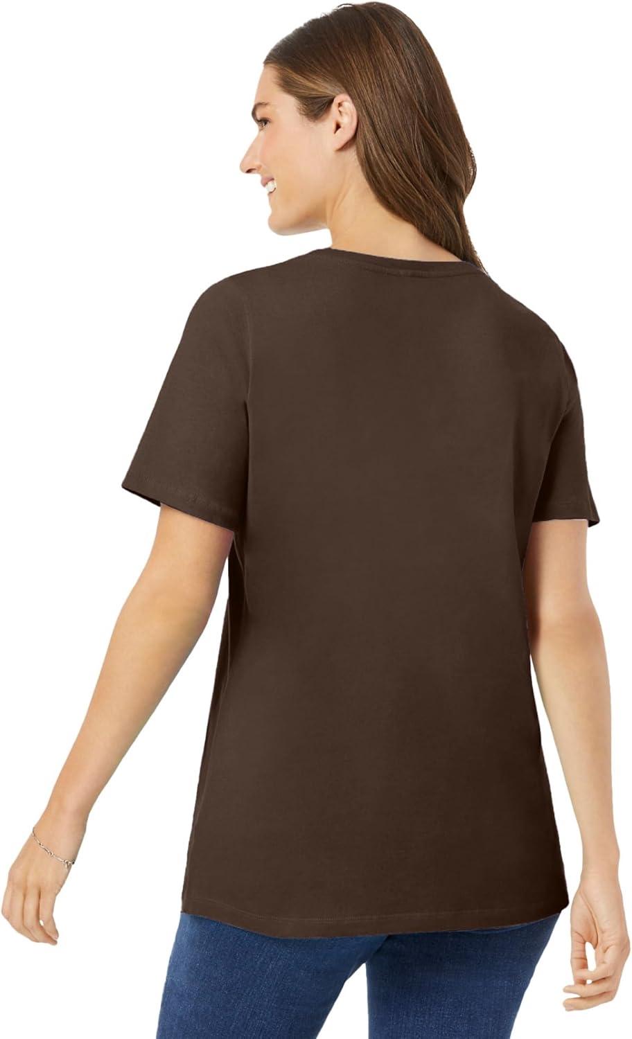 imageWoman Within Plus Size Perfect ShortSleeve Scoopneck TeeChocolate