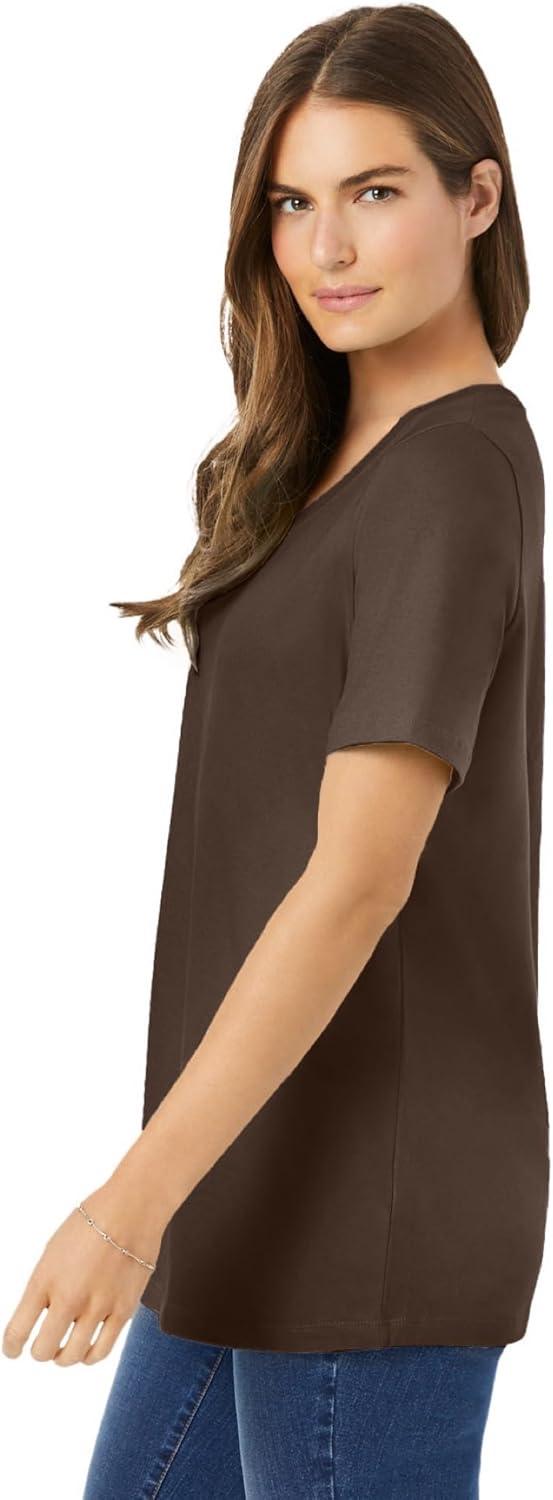 imageWoman Within Plus Size Perfect ShortSleeve Scoopneck TeeChocolate