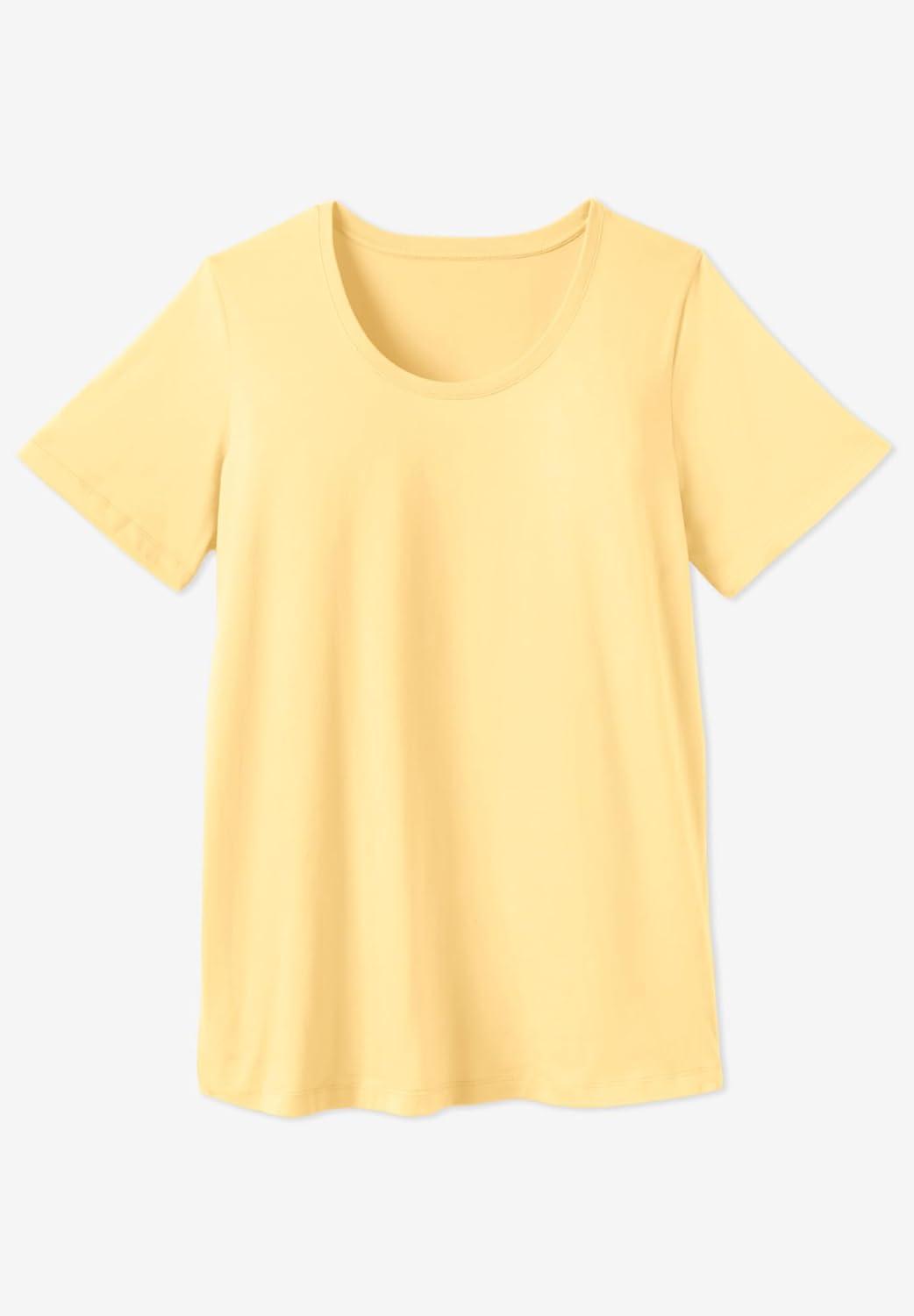 imageWoman Within Plus Size Perfect ShortSleeve Scoopneck TeeSeamist Blue