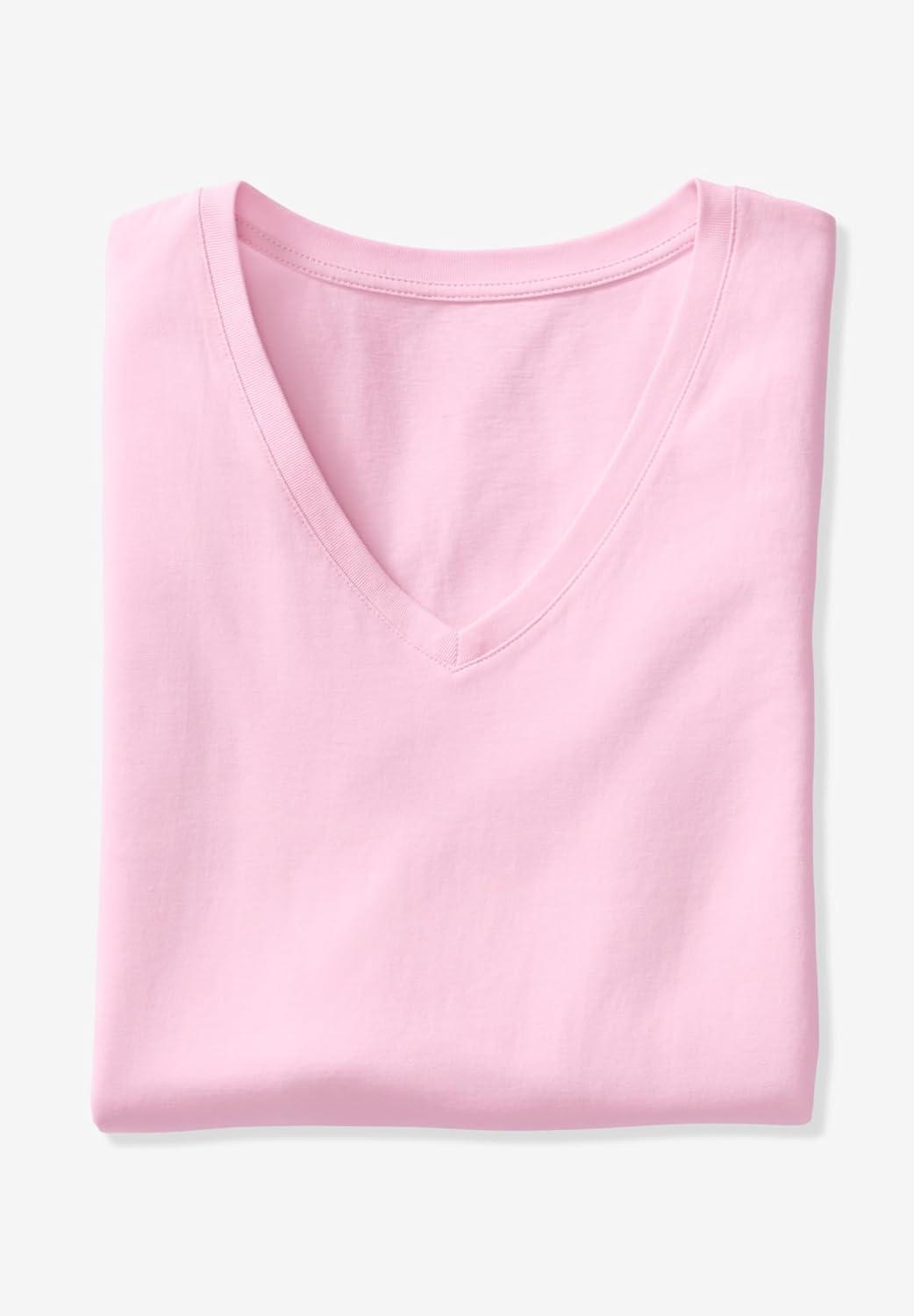 imageWoman Within Plus Size Perfect ShortSleeve VNeck Tee Petite AvailableBright Cobalt