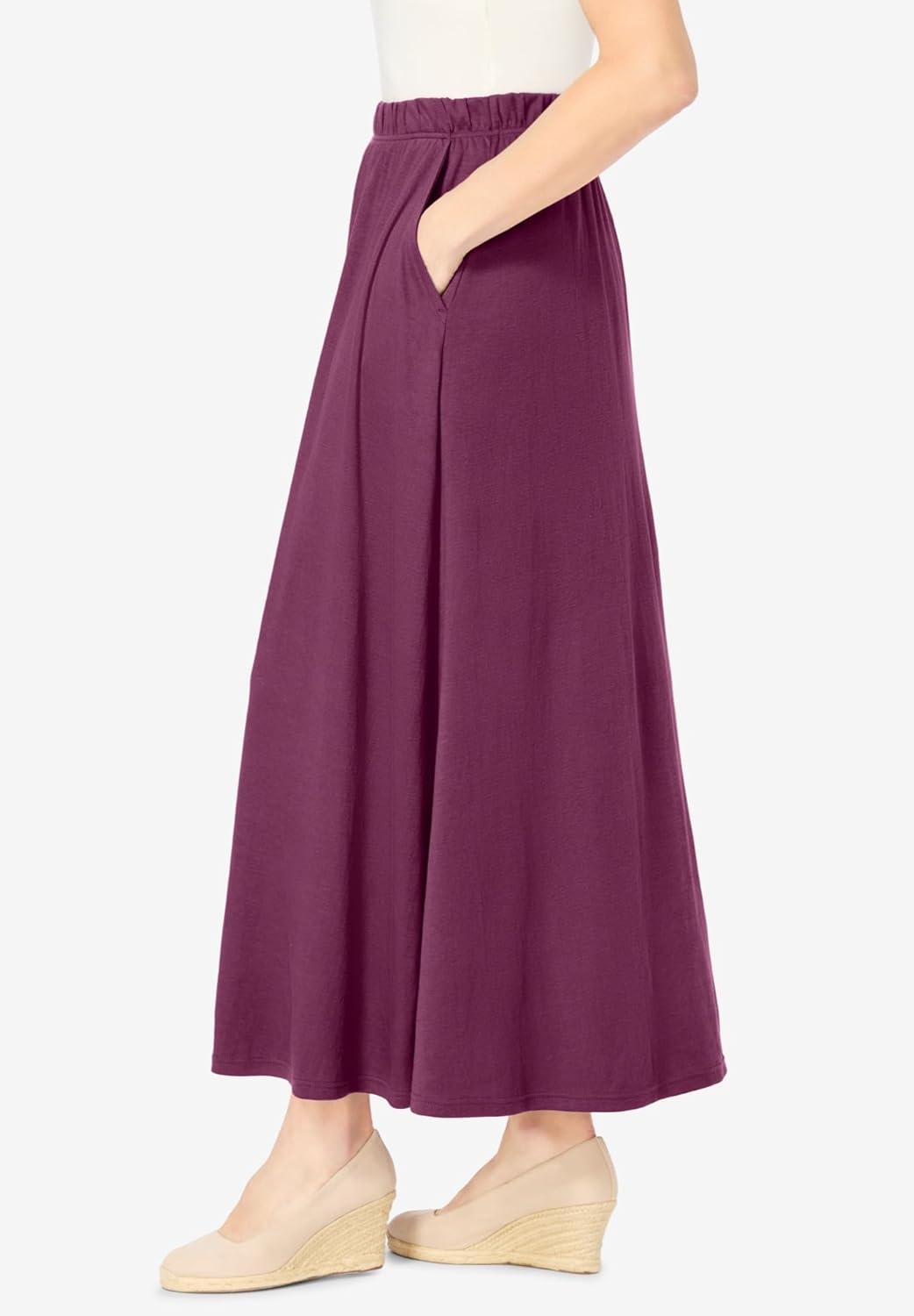 imageWoman Within Plus Size Petite 7Day Maxi SkirtDeep Claret