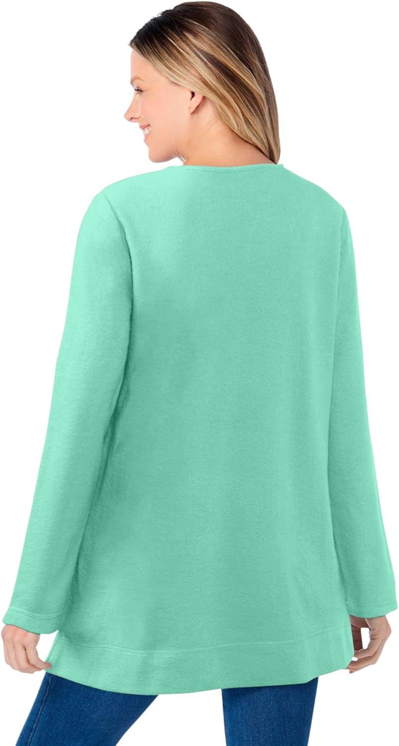 imageWoman Within Plus Size Sherpa SweatshirtPale Seafoam