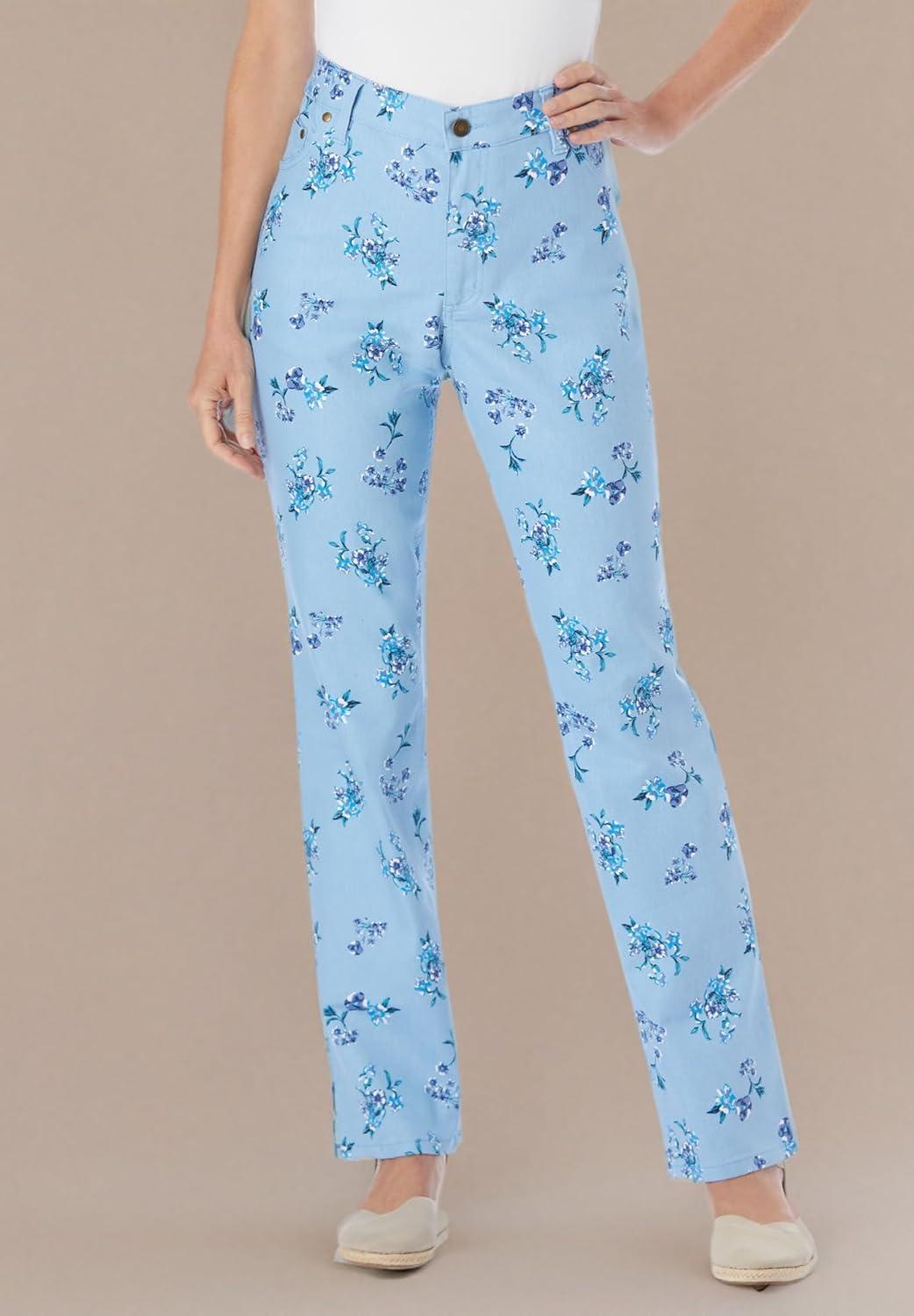 imageWoman Within Plus Size StraightLeg Stretch Denim FivePocket JeansWhite