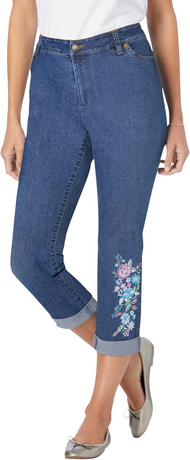 imageWoman Within Plus Size Tall Stretch Denim FivePocket Girlfriend JeansBlack Denim
