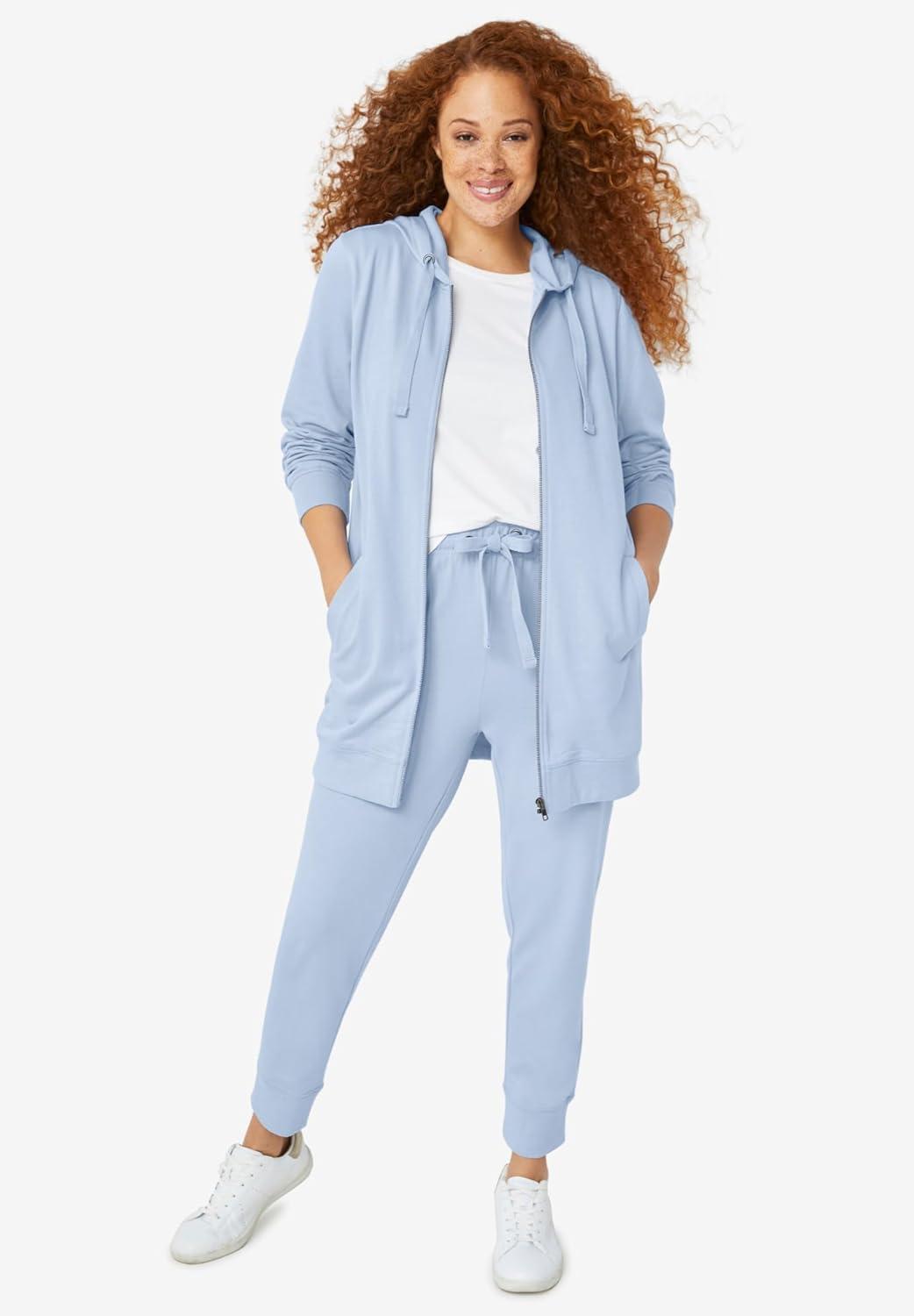 imageellos Plus Size French Terry JoggerPeriwinkle Mist