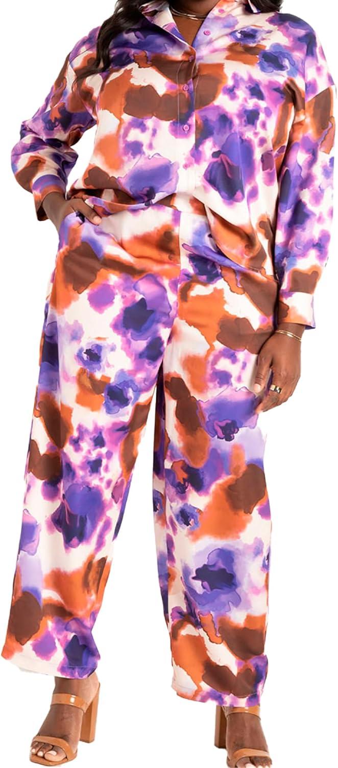 imageellos Plus Size French Terry JoggerPeriwinkle Mist