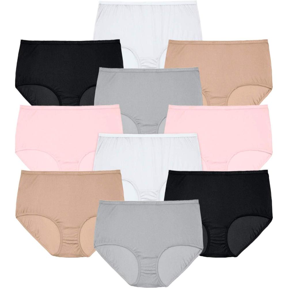 imageComfort Choice Plus Size Full Coverage Cotton Brief 10PackBasic Pack