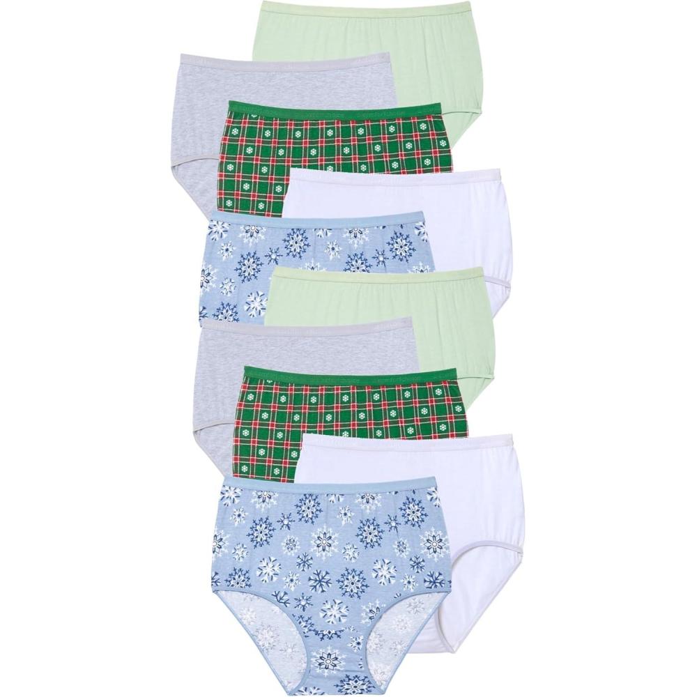 imageComfort Choice Plus Size Full Coverage Cotton Brief 10PackSnowflake Pack