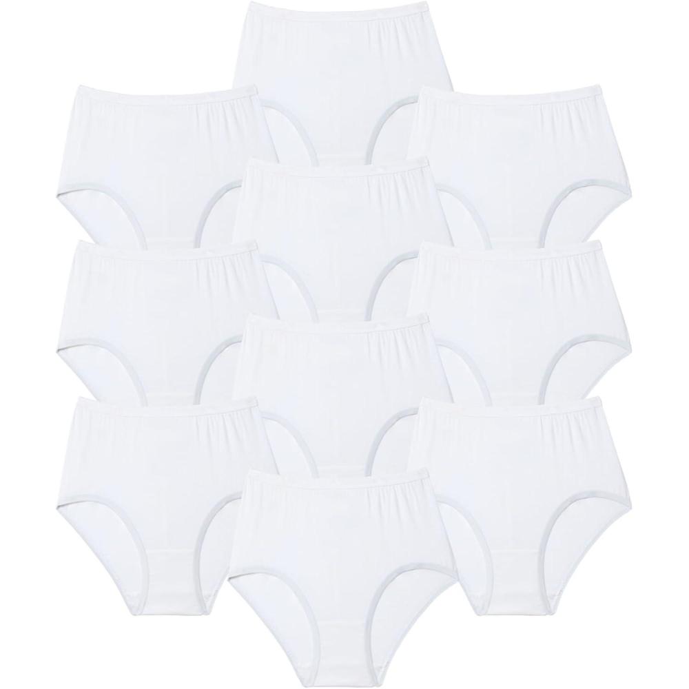 imageComfort Choice Plus Size Full Coverage Cotton Brief 10PackWhite Pack