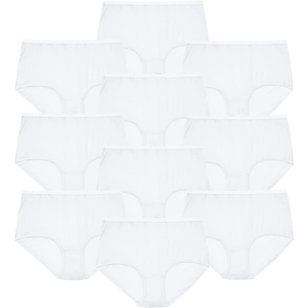 imageComfort Choice Plus Size Full Coverage Nylon Brief 10PackWhite Pack