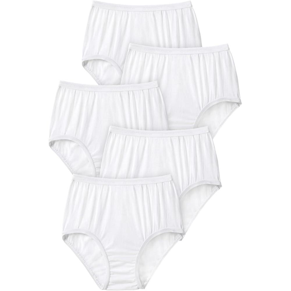 imageComfort Choice Plus Size Full Coverage Nylon Brief 5PackWhite Pack