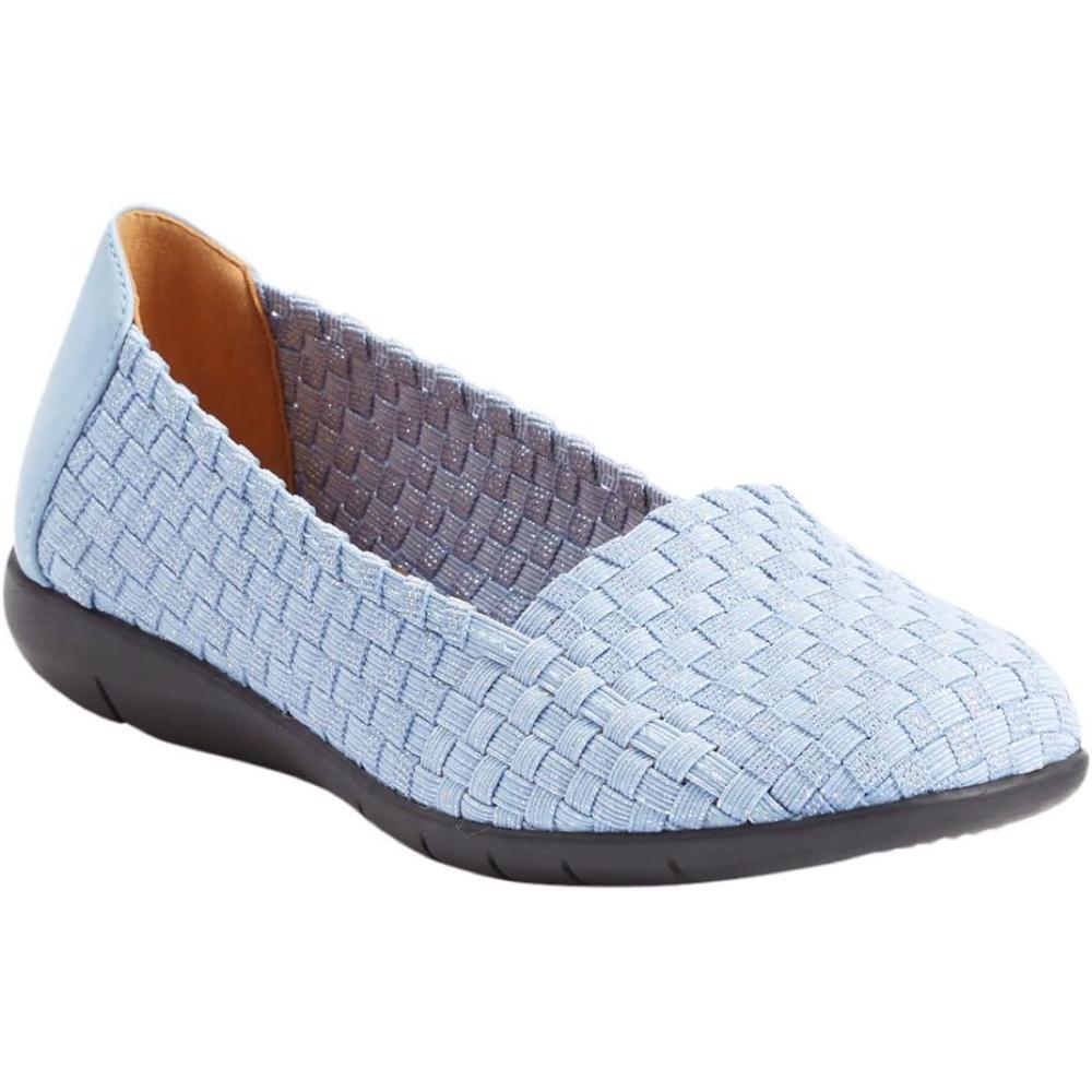 imageComfortview Womens The Bethany Slip On Flat Wide Widths AvailableDenim Metallic
