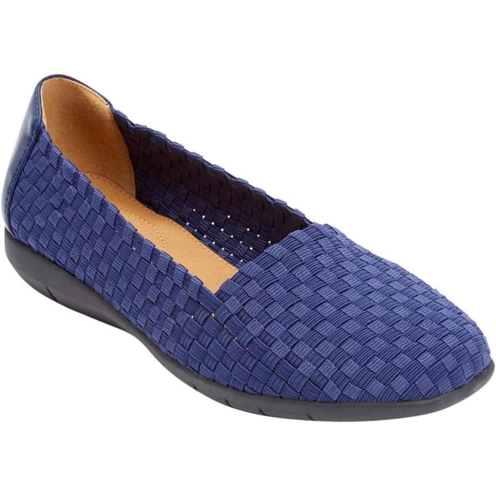 imageComfortview Womens The Bethany Slip On Flat Wide Widths AvailableNavy Solid