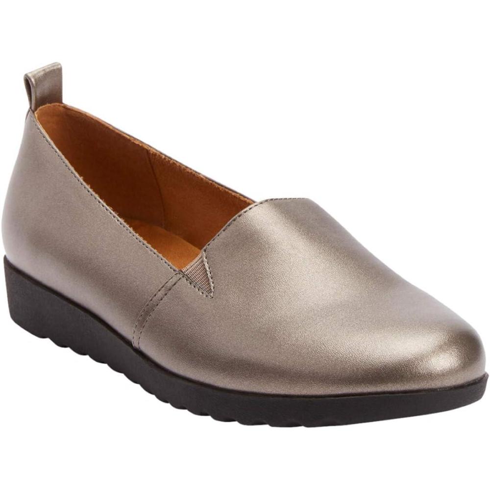 imageComfortview Womens Wide Width The June FlatGunmetal
