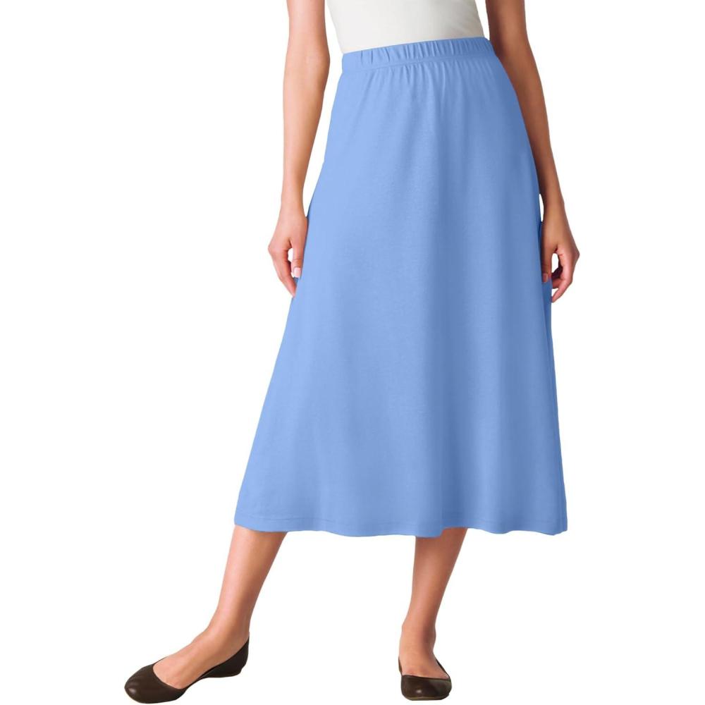 imageWoman Within Plus Size 7Day Knit ALine SkirtFrench Blue