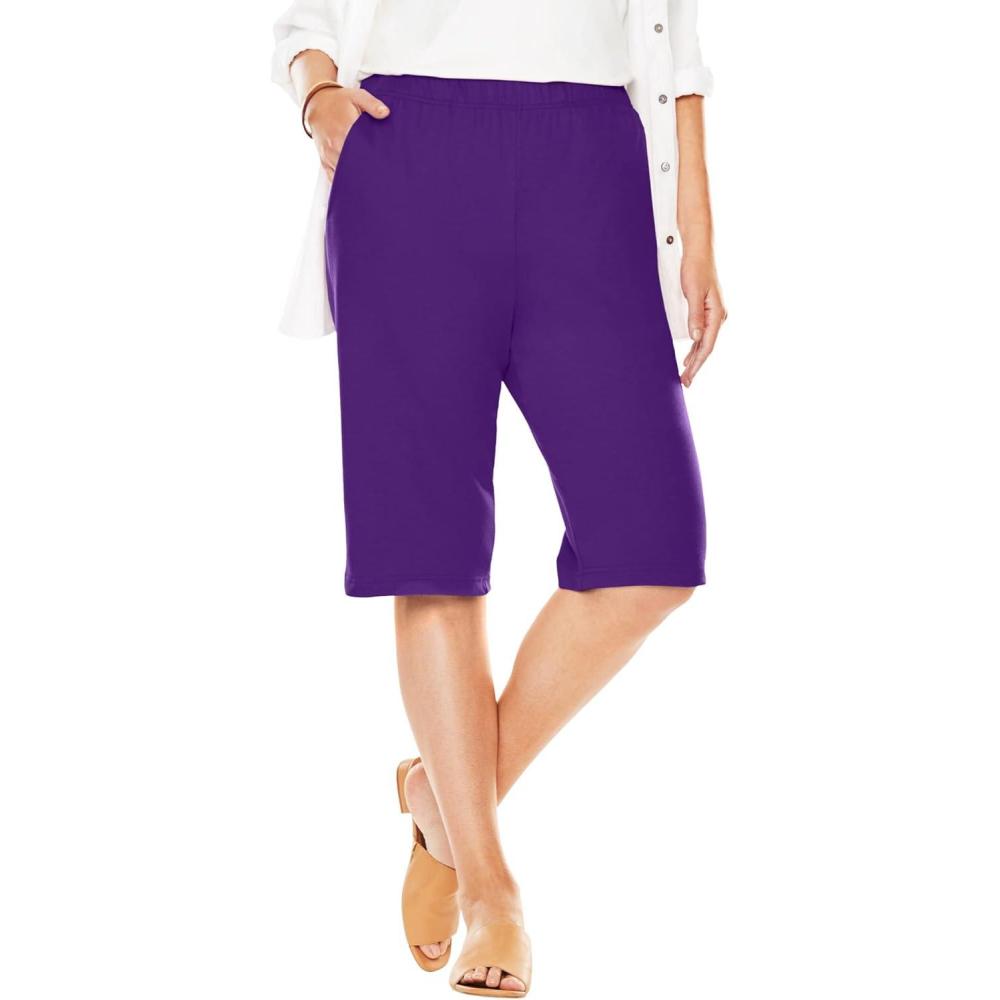 imageWoman Within Plus Size 7Day Knit Bermuda ShortsRadiant Purple