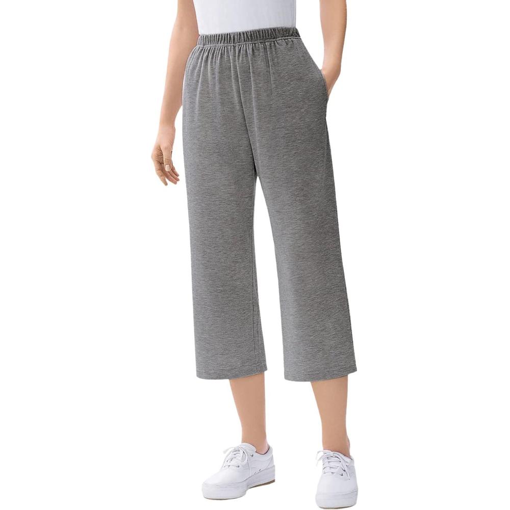 imageWoman Within Plus Size 7Day Knit CapriMedium Heather Grey