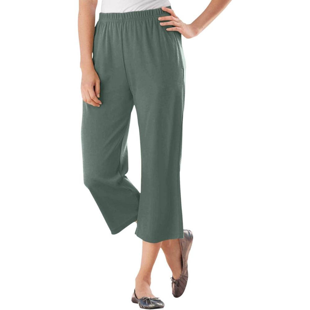 imageWoman Within Plus Size 7Day Knit CapriPine