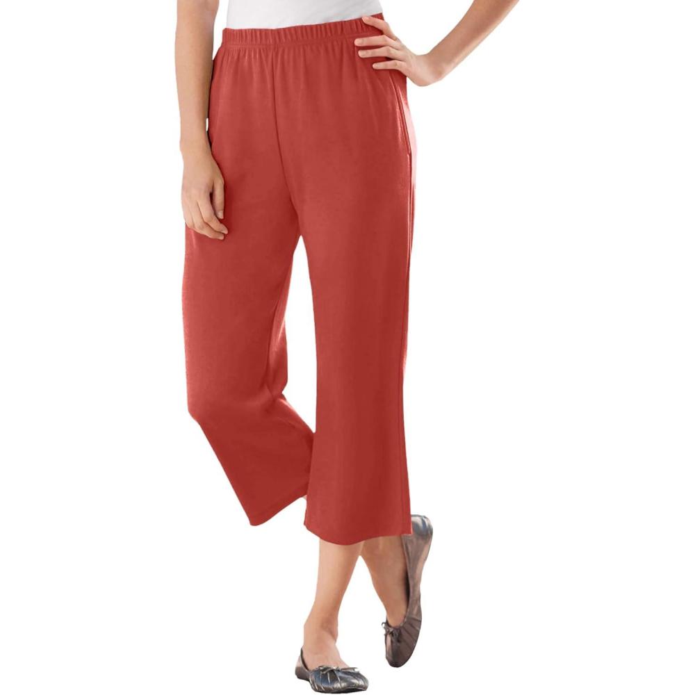 imageWoman Within Plus Size 7Day Knit CapriRed Ochre