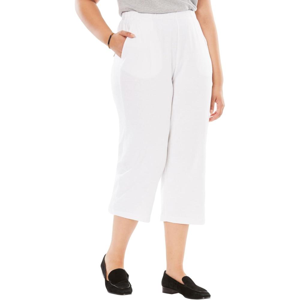 imageWoman Within Plus Size 7Day Knit CapriWhite