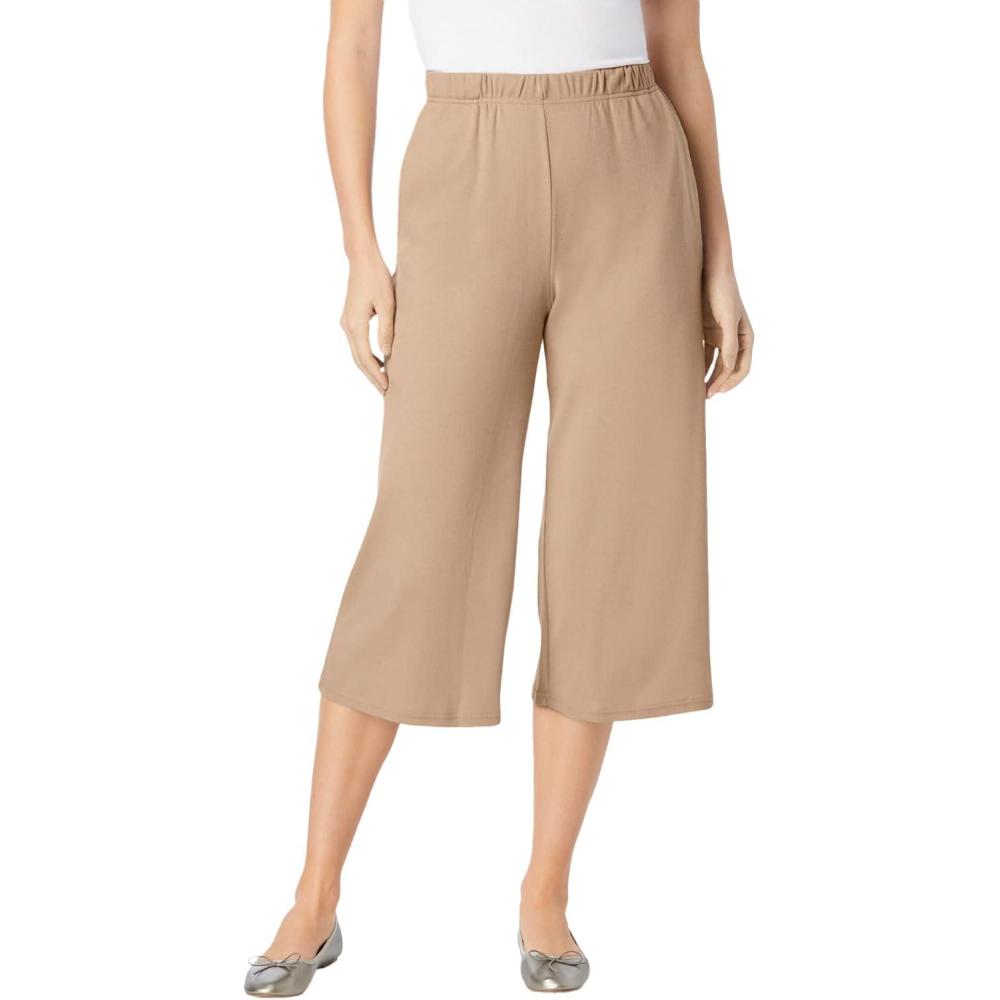 imageWoman Within Plus Size 7Day Knit CulotteNew Khaki