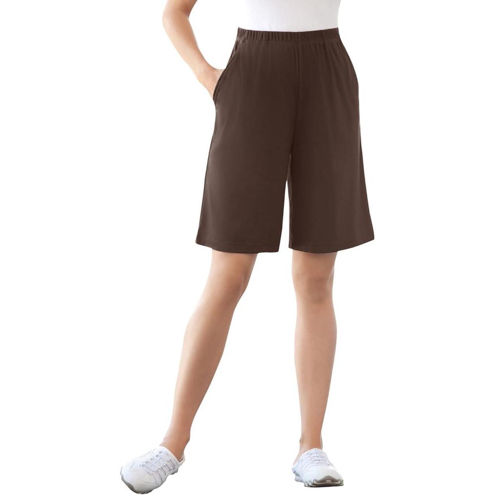 imageWoman Within Plus Size 7Day Knit ShortChocolate