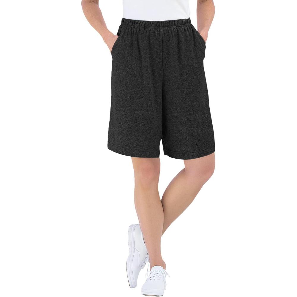 imageWoman Within Plus Size 7Day Knit ShortHeather Charcoal