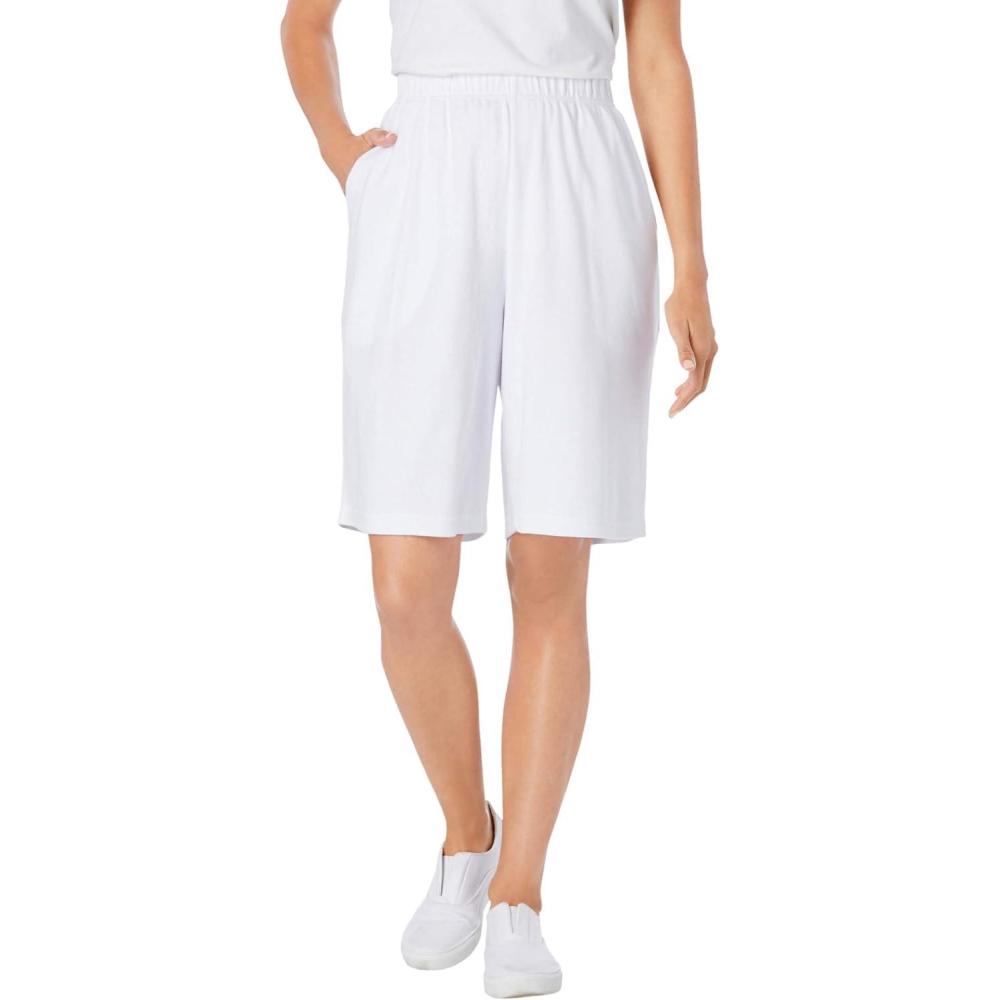 imageWoman Within Plus Size 7Day Knit ShortWhite