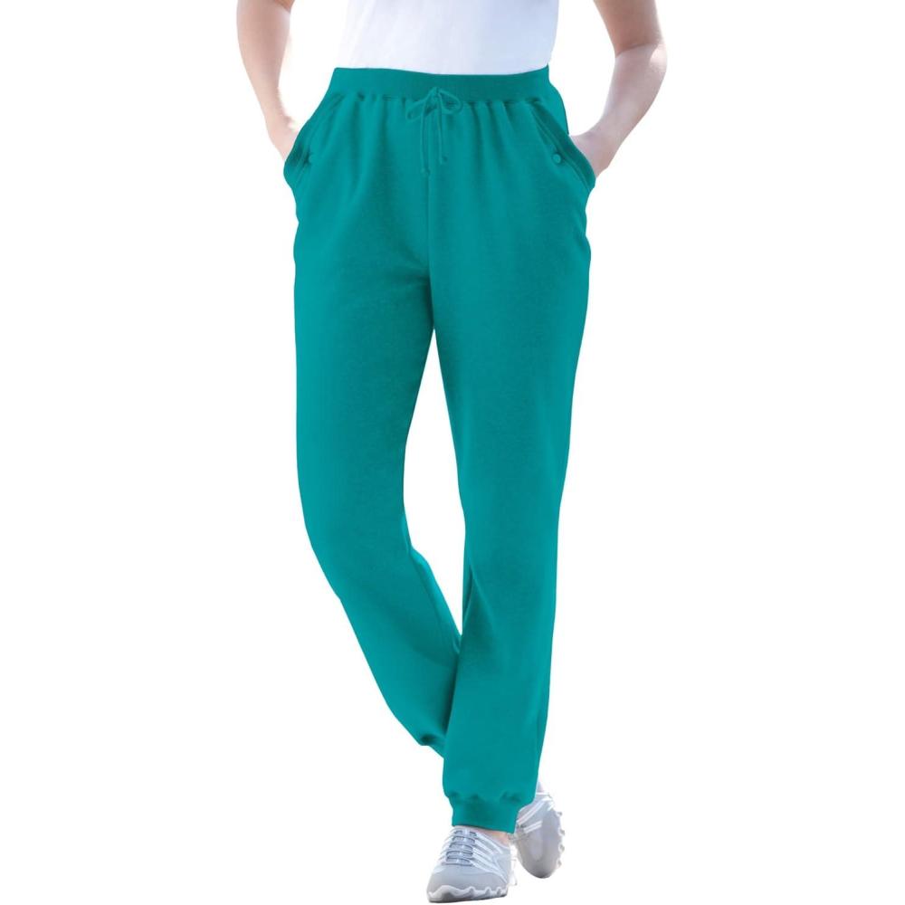 imageWoman Within Plus Size BetterFleece PullOn Jogger SweatpantsDeep Teal
