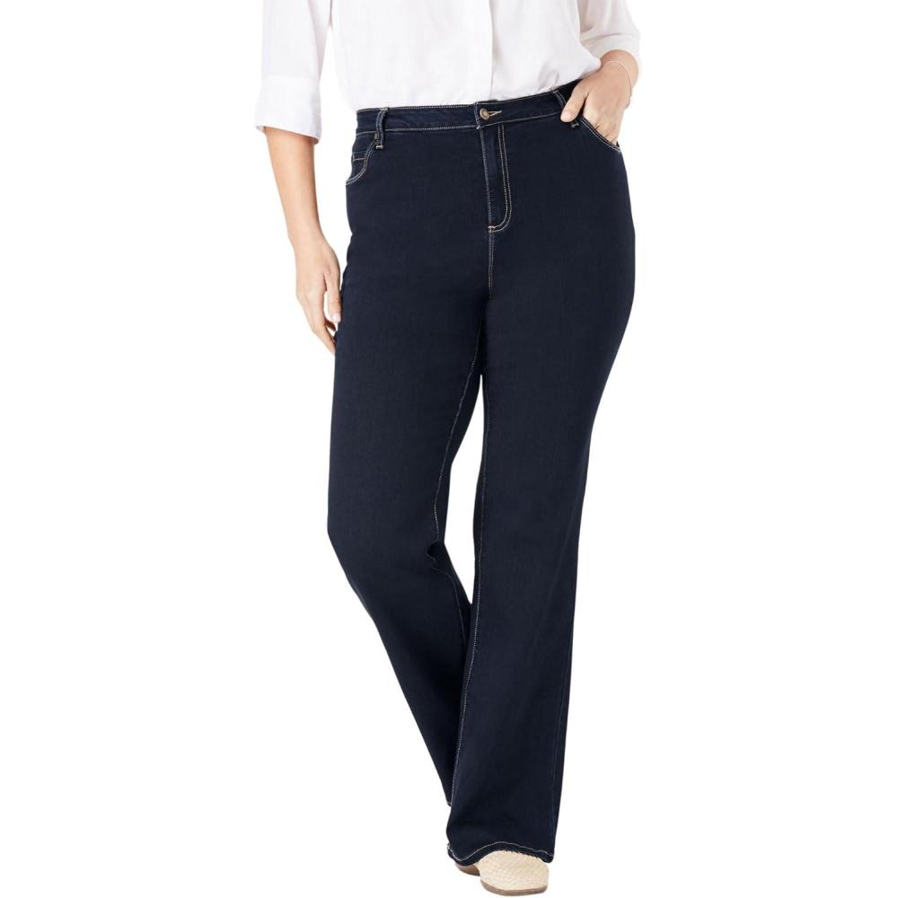 imageWoman Within Plus Size Bootcut Stretch Comfort Denim FivePocket JeansIndigo