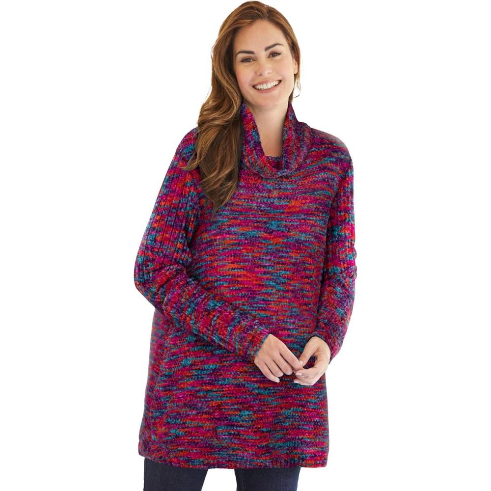 imageWoman Within Plus Size Chenille CowlneckJewel Space Dye