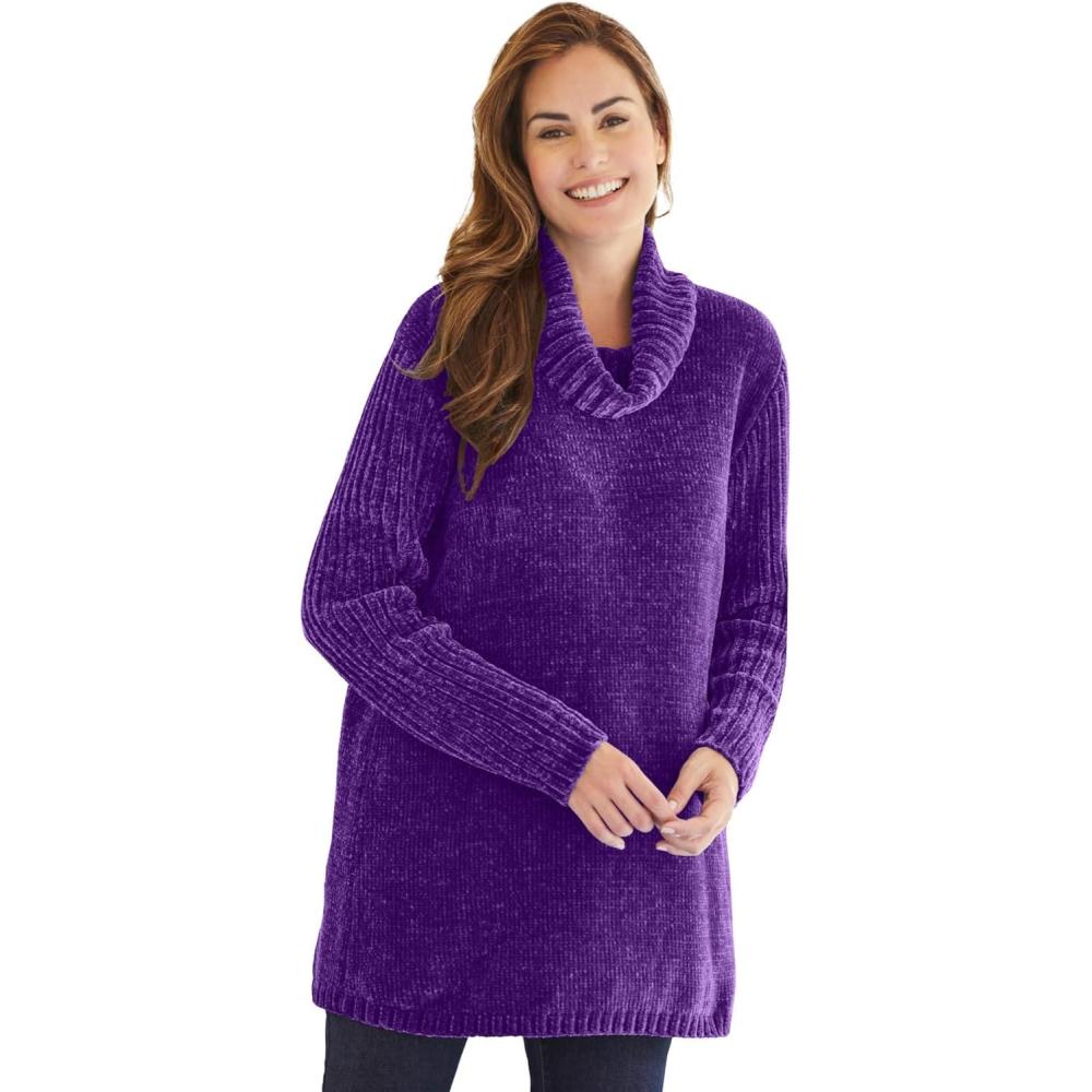 imageWoman Within Plus Size Chenille CowlneckRadiant Purple