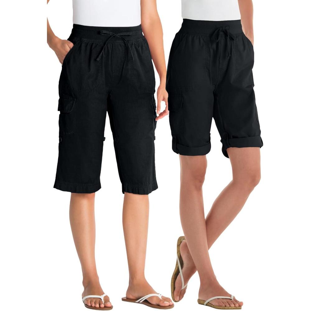 imageWoman Within Plus Size Convertible Length Cargo BermudaShortBlack