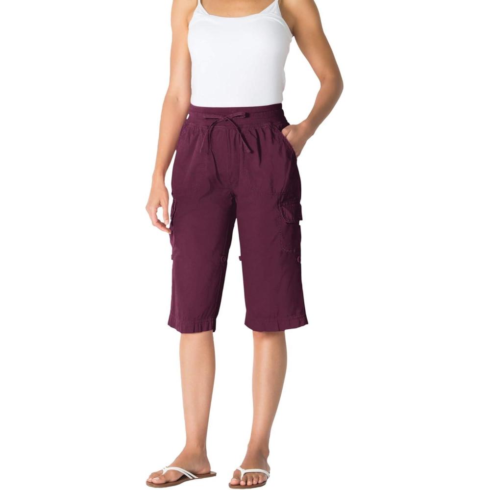 imageWoman Within Plus Size Convertible Length Cargo BermudaShortDeep Claret