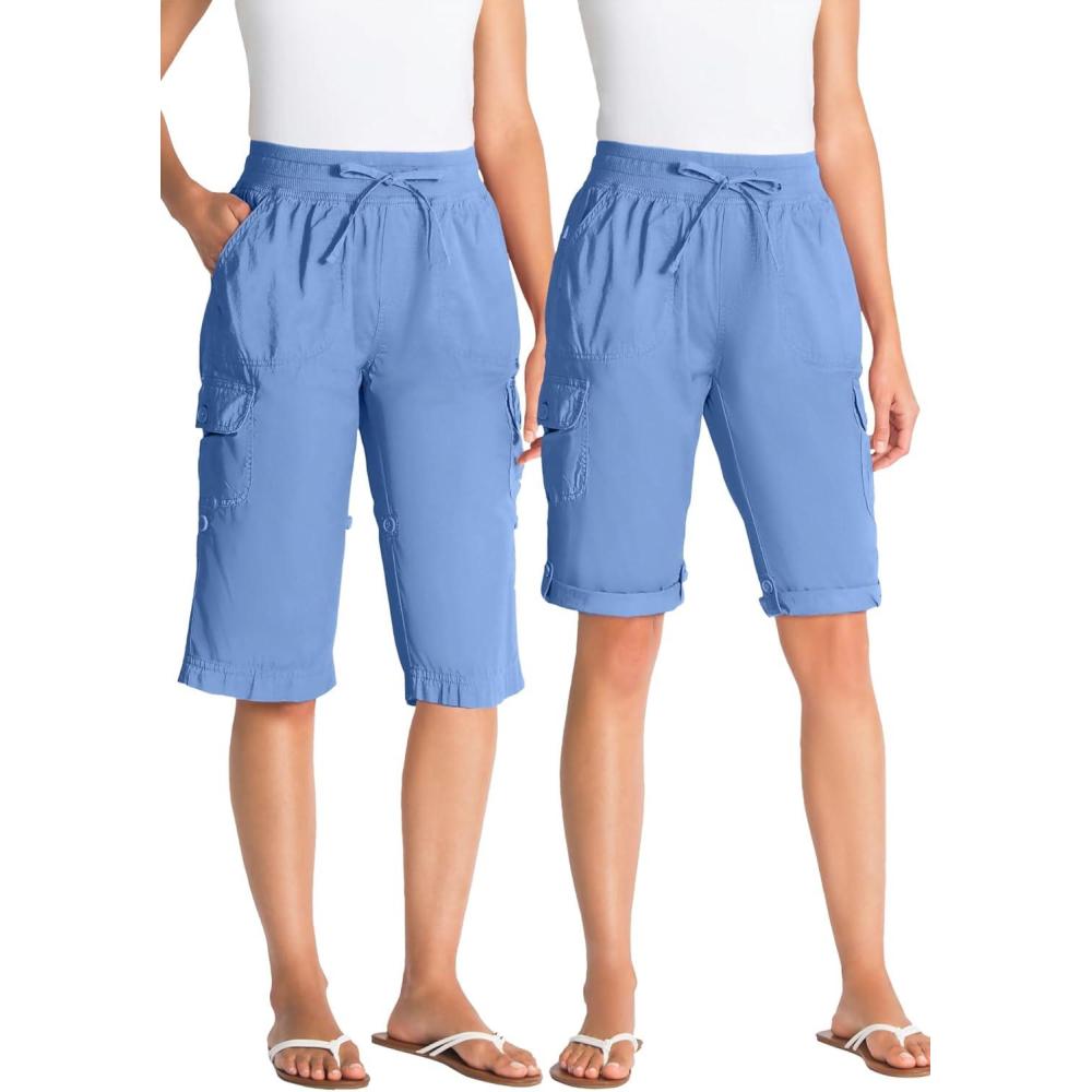 imageWoman Within Plus Size Convertible Length Cargo BermudaShortFrench Blue