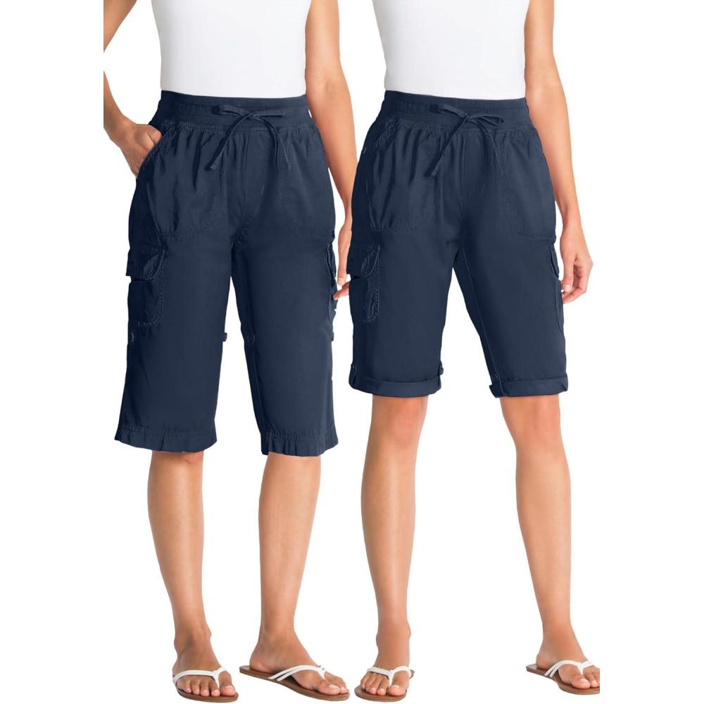 imageWoman Within Plus Size Convertible Length Cargo BermudaShortNavy