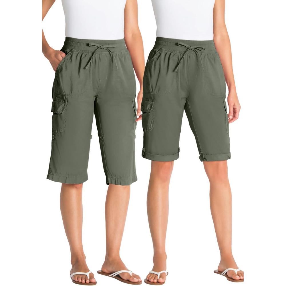 imageWoman Within Plus Size Convertible Length Cargo BermudaShortOlive Green