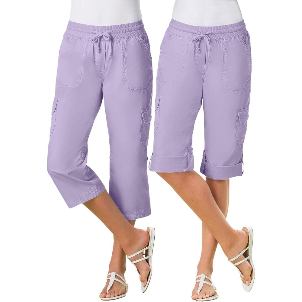 imageWoman Within Plus Size Convertible Length Cargo CapriBermudaPale Lilac
