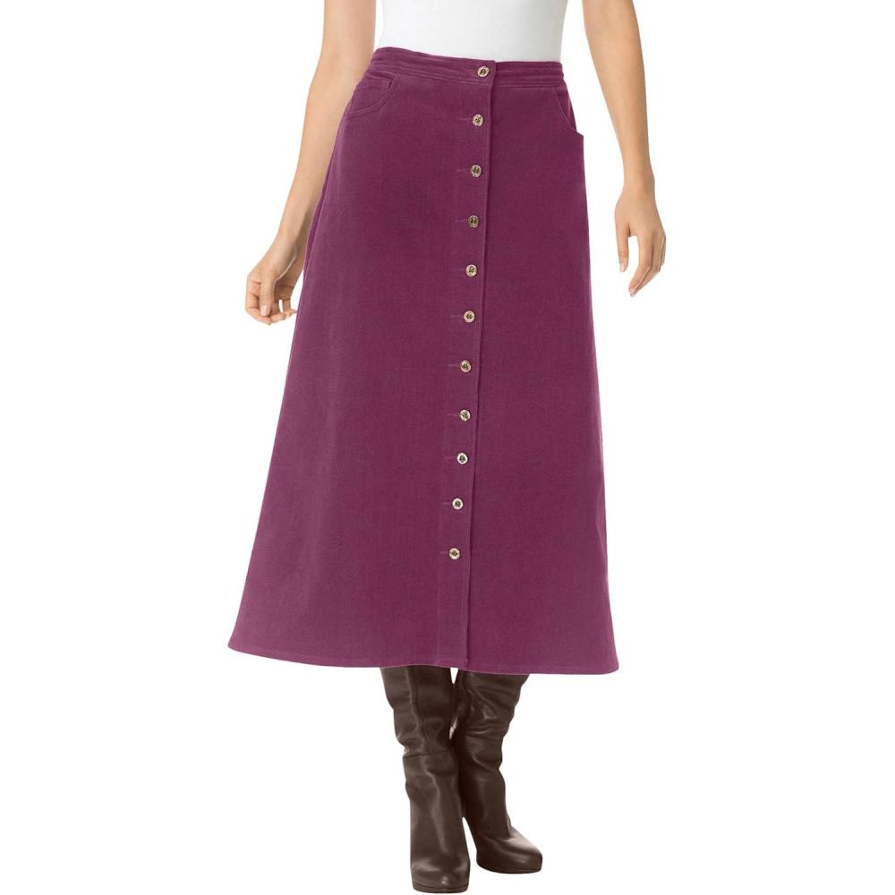 imageWoman Within Plus Size Corduroy SkirtDeep Claret
