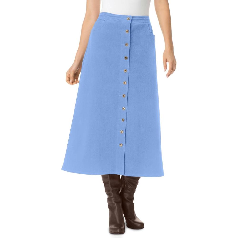 imageWoman Within Plus Size Corduroy SkirtFrench Blue