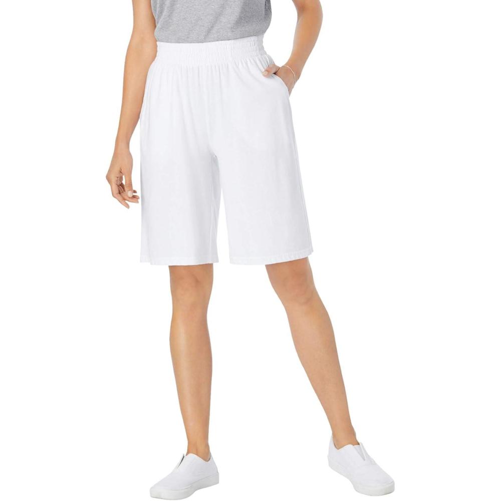 imageWoman Within Plus Size ElasticWaist Knit ShortWhite