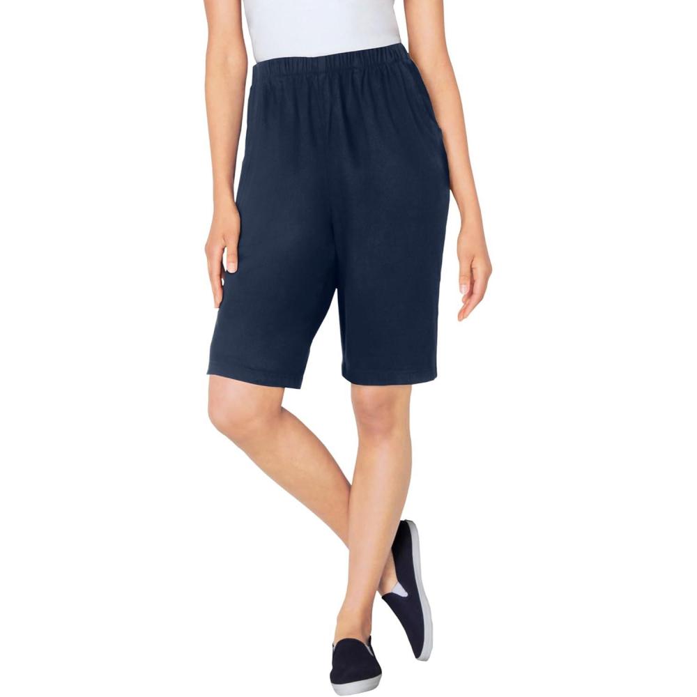 imageWoman Within Plus Size Fineline Denim ShortNavy