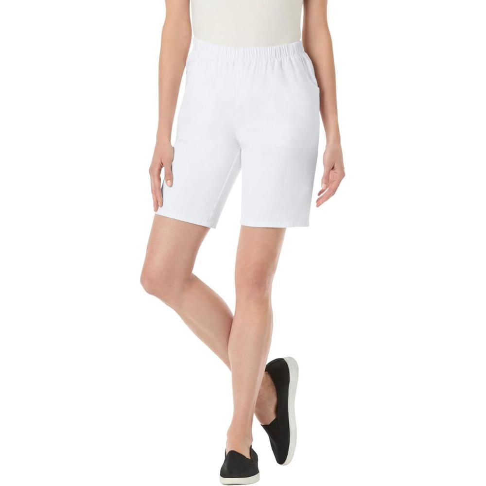 imageWoman Within Plus Size Fineline Denim ShortWhite